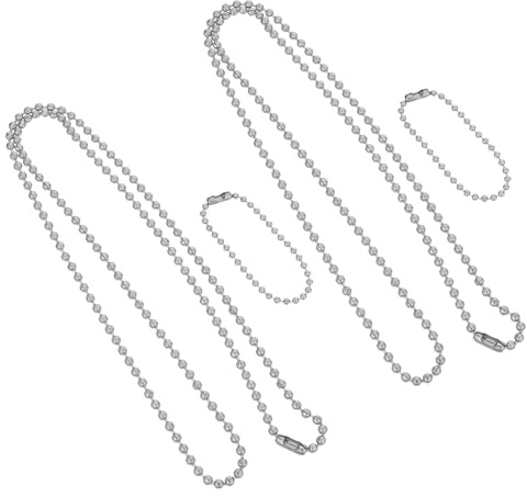 PENIKOKO 4 St Rostfri Stålkedja för Hundtag Stil Kulkedja med Snabbkopplingar Slitstark Silverkedja för Halsband Nyckelring och DIY Hantverk