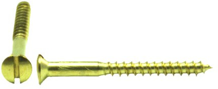 SDU 723917 Oval-Head Countersunk Wood Screws with Slotted Head D95-5 x 80 Brass Pack of 50