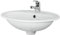 CERSANIT Waschbecken Oval | BxT: 53,5 x 41 cm | Unterbauwaschbecken | Handwaschbecken | Zentrales Hahnloch und Überlauf | Waschbecken aus Keramik | Glasierte Oberfläche | Weiß