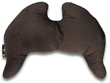MeroWings Flügelkissen, Grace (S) Taupe - Bezug und Füllung, Dekokissen vom Designer, Ergonomisches Kissen, Nackenkissen, Lendenwirbelkissen, Lesekissen, Kuschelkissen