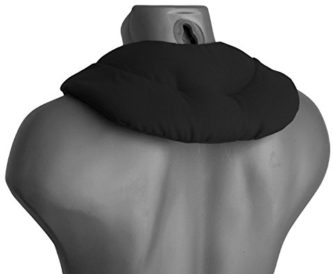 Pequeña almohada de cuello | Saco cervical térmico de semillas | Cojín compartimentado para huesos de cerezas (color: negro)
