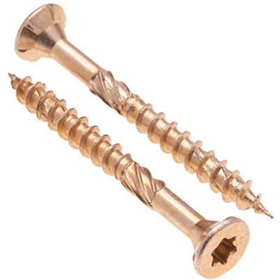 3.5mm Viti per Legno Autofilettanti Torx Giallo in Acciaio al Carbonio con Zinco Placcato Multiuso per Legno Uso Testa Piatta (scatola di 500 pezzi) Taglia: 3.5mm x 35mm