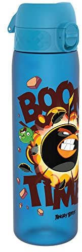 ION8 Trinkflasche, 500 ml, Auslaufsicher, Einhandöffnung, Sichere Verriegelung, Spülmaschinenfest, BPA-frei, Tragegriff, Klappdeckel, Leicht zu Reinigen, Klimaneutral, Angry Birds-Design