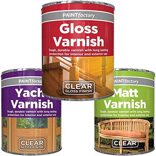 Q&H 300ML All Varnish Paint Tin Long Lasting Protection - Interior & Exterior Excellent Coverage Gloss Finish Clear Paints - Fast Dry Surface Painting Ultra Tough Tins Household (Gloss Varnish, 1 Tin)