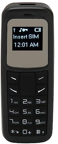 Mini Telefono Cellulare con Gancio per L'orecchio, Telefono Bluetooth Sbloccato con Tasti Piccoli da 0,66 Pollici, Auricolare Bluetooth BM30, Scheda SIM di supporto. 350mah (BLACK)