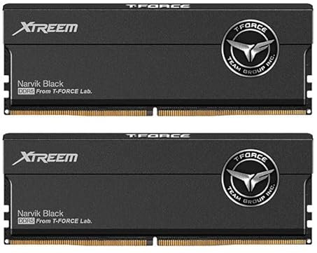 TEAMGROUP T-Force XTREEM DDR5 Ram 48GB (2x24GB) 7200MHz PC5-57600 CL34 M-DIE Desktop Memory Module Ram for Intel XMP 3.0 & AMD Expo Compatible Black FFXD548G7200HC34ADC01