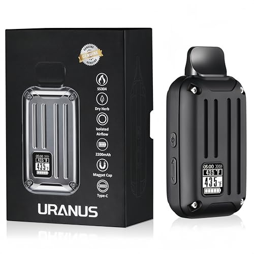 KinZon Vaporizzatore Uranus, ampio display OLED, convezione al 100%, controllo della temperatura e del tempo di riscaldamento (Nero)