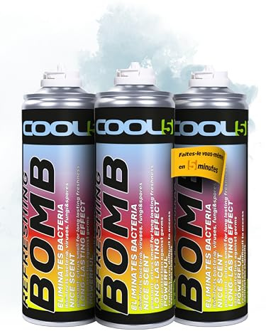 COOL5 Lot de 3 bombes rafraîchissantes pour voiture - suppression des champignons, des moisissures et des virus, 3 x 136g