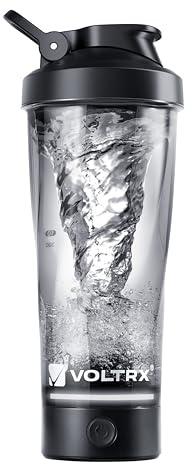 VOLTRX VortexBoost Electric Shaker Bottle, USB C Rechargeable Protein Shake Mixer, Shaker Cups for Protein Shakes and Meal Replacement Shakes, BPA-Free, Made with Tritan, Black