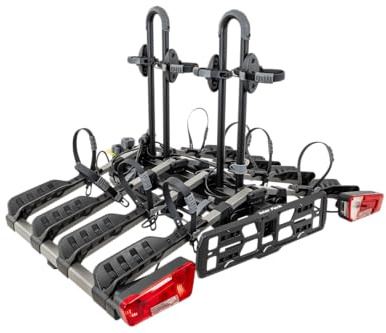 Inter Pack Fahrradträger Anhängerkupplung für 4 Räder bis 60 kg, New Spider 4 klappbar und abschließbar mit Kippfunktion, E-Bike geeignet mit 13 poligem Stecker