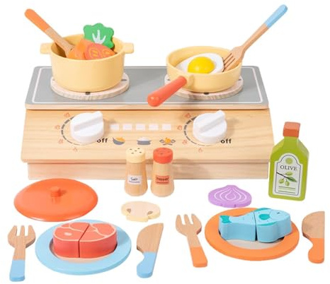 MagiDeal Wooden Kitchen for Kids, Mini with Cooking Utensils, Toys for School Children, Boys And Girls, Christmas Party