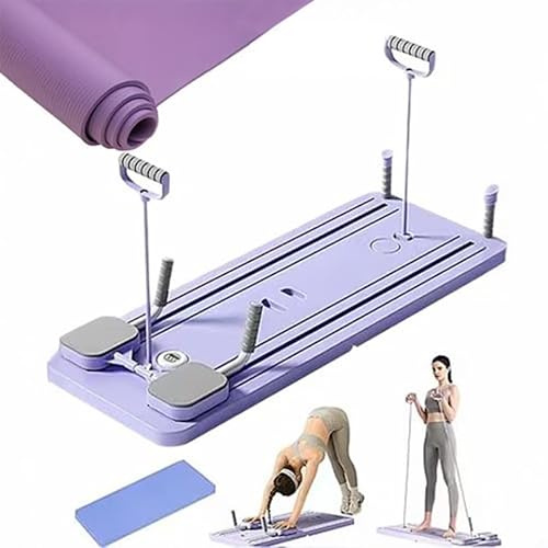 TJC Core Crusher Fitness Board with Foldable Design, Yoga Mat, Smart Timer & Resistance Bands Home Workout System for Strength, Abs & Cardio Training Portable Slide Rail Gym Equipment