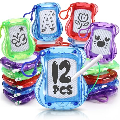 Regalini Fine Festa Compleanno 4 5 6 7 8 9 10 Anni, Gadget Compleanno Bambini 5 6 7 8 9 10 Anni 12 Pezzi Lavagna Magnetica per Bambini Regalini Compleanno Bambini Invitati Giochi Bambina 3-10 Anni