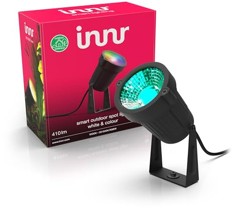 Innr Smart trädgårdsstrålkastare (1-pack), vit och färg LED utomhusbelysning, IP65 stänksäker, endast förlängning för OSL 232 C basset