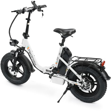 IWAFO Electric Bike, 80km Range, Unlockable Speed Limit, 5 Speeds, Foldable, 16 X 4.0 Fat Tires, 48v 13ah Battery, Display Screen, Phone Holder, Height-Adjustable Handlebars and Seat