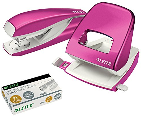 Leitz 5008 NeXXt Series Bürolocher, Metall, bis zu 30 Blatt (Set │ pink)