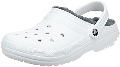 Crocs Unisex Erwachsene Classic Lined Clog Clog, White/Grey, 37/38 EU