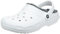 Crocs Unisex Erwachsene Classic Lined Clog Clog, White/Grey, 37/38 EU
