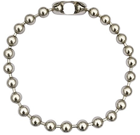 DragonWeave 13mm Extra Large Silver Steel Ball Chain Mens Necklace with Durable Protective Finish - 18 inches