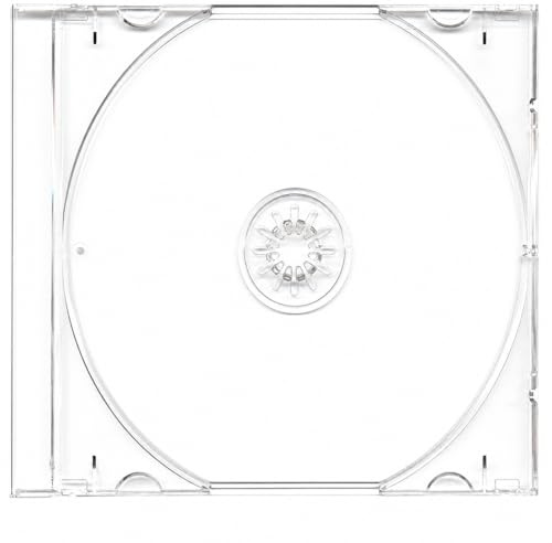 Dragon Trading 50 x Clear Single CD Disc Trays – Replacement Trays for 10.4mm CD Jewel Cases – Durable Transparent CD Holder Inserts with Secure Hub – Easy Fit Standard CD Case Repair Solution