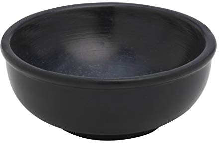 RÄUCHERSCHALE AUS SPECKSTEIN SCHWARZ Ø 10 cm – Rund & feuerfest – HANDBEMALTES RÄUCHERGEFÄSS für Räucherkohle, Weihrauch & Harze – Räucherschale für Zuhause – MaMeMi