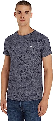 Tommy Jeans Homme Tjm Xslim Jaspe Neck Ext Dm0dm09586 Hauts En Tricot À Manches Courtes, Bleu (Twilight Navy), M EU