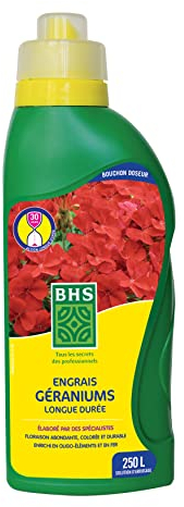 BHS Engrais Géraniums | 1L | Forte Concentration En Potasse | Un Développement Floral Optimal EGE1