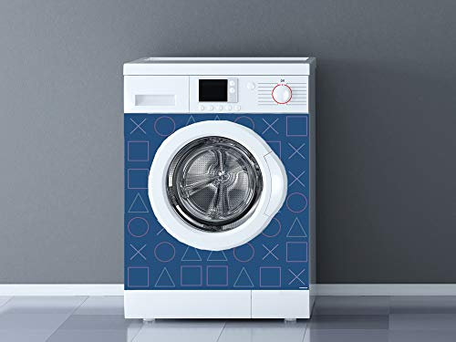 Vinyle pour lave-linge Gamer Fond bleu | Plusieurs dimensions 70 x 70 cm | Adhésif résistant et facile à appliquer | Autocollant décoratif design professionnel