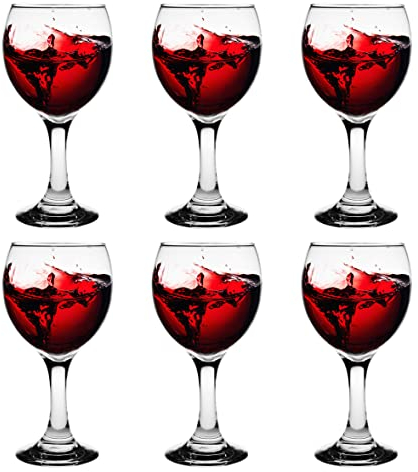 Glasmark KROSNO, 220ml, Set von 6, Weinglas, Glas mit farbigem Boden, Weißweingläser, Weinkelche, Originelles Design, einzigartige Form und Stil, Perfekt für zu Hause, Restaurants