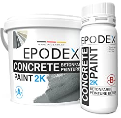 EPODEX 2K CONCRETE PAINT | Betonfarbe, Bodenfarbe für Bodenbeschichtung, Garagenbodenbeschichtung | Wasserfest | Keller, Garage, Werkstatt | Innen- und überdachter Außenbereich | 1.8kg (7m²)