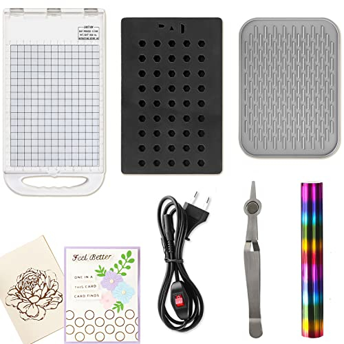 Heißprägefolienmaschine Glimmer Heißfoliensystem für die Kartenherstellung Vinylfolientransfer Heißfolien und Pressmaschine EU Stecker 220 V Stanz-Scrapbooking Transferpresse Crafting Foiling Machine