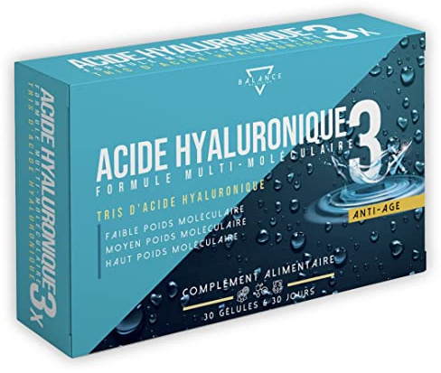 ACIDE HYALURONIQUE | Acide Hyaluronique Gelules | Formule multimoléculaire à haute dose avec acide hyaluronique de poids moléculaire élevé, moyen et faible | 30 gélules végétales