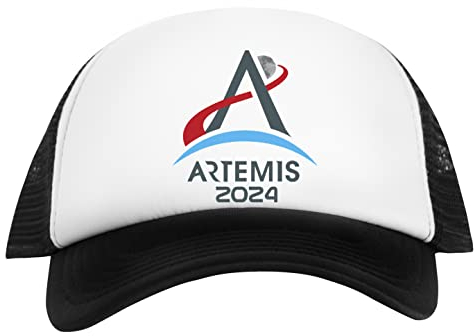 Suzetee NASA Artemis Destination Moon 2024 Cappellino Unisex per Bambini Snapback da Baseball Bianco