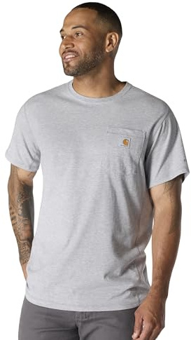 Carhartt Men's Force Relaxed Fit Midweight Short-Sleeve Pocket T-Shirt, Heather Grey, XX-Large