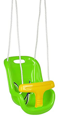 Balançoire 3 en 1 pour bébé,Siège réglable,Balançoire pour Enfants Avec siège à bascule,Siège Balançoire Bébé Modulable Avec dossier et sangle de fixation (Vert)