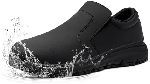 Zapatos de Seguridad Hombre Punteras de Acero SRC Calzado Cocina Calzado de Seguridad Impermeable Antideslizante Zapatillas Trabajo Ligeras cómodas Zapatos de Cocina(43.5, Negro)