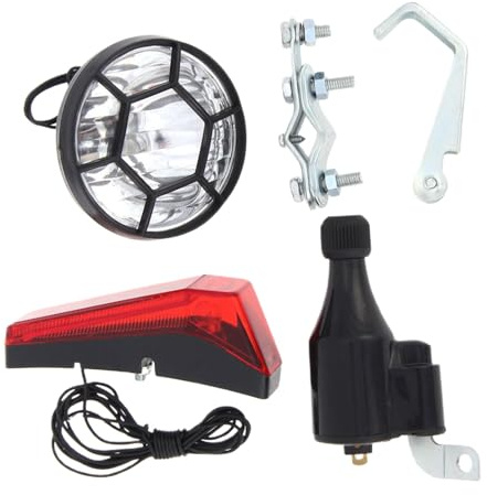 kowaku Dynamo Bike Light Set Bicycle Accessories Replacement Easy Installation Universal Taillight Motorized Friction Generator