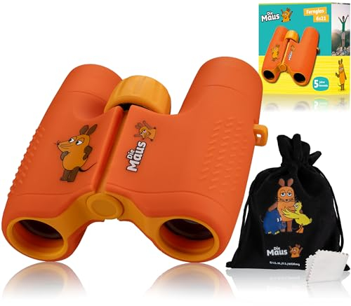 DieMaus 6x21 Kinderfernglas mit Beutel - Robustes und leichtes Fernglas für kleine Entdecker