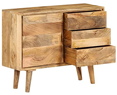 HETFTJN Armoire à chaussures - Armoire de bar - Buffet en bois de manguier massif - 90 x 30 x 69 cm - Pour couloir, chambre, salon, bureau