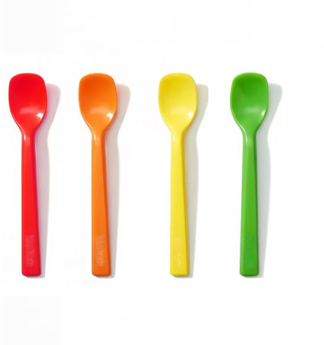Yoku Made Silicone Spatula Spoon, Quiet Coffee Stirrer, 6 In, 4 Pack | Heat resistant | BPA free | Food-grade | Ice Cream Spoon | Yogurt Spoon | Small Mini Size