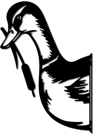 WADORN Décoration de Jardin en Métal Canard Qui Regarde, Décoration Murale Représentant Un Canard Regardant Silhouette Noire d'animal Drôle Décoration de Clôture Extérieure pour Parterres Fleurs Pile