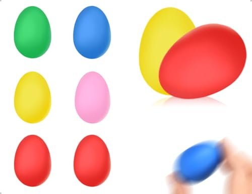 Emezddo 6 st äggformade marakor plast musikinstrument äggform tidig utbildning festtillbehör baby småbarn familj födelsedagsfest