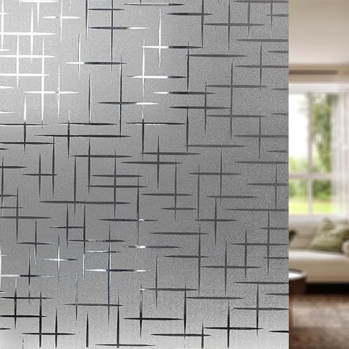 Vinilos para Cristales Ventanas 45 x 150 cm Efecto Esmerilado, Anti-UV, Privacidad Total, Fácil de Instalar Fensterfolie Blickdicht Fensterfolie para Baño Cocina Oficina, Doji