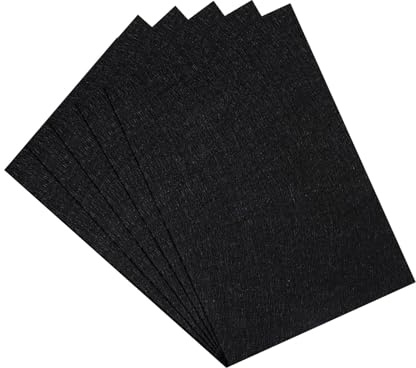 5PCS Black Felt Sheets, 30 X 20 CM Soft Felts Sheets Fabric, Black Craft-Felt Fabric, 1mm Thick Stiff Craft-Felt Cloth Pads Sheet for Sewing, DIY Crafting and Christmas Decorations