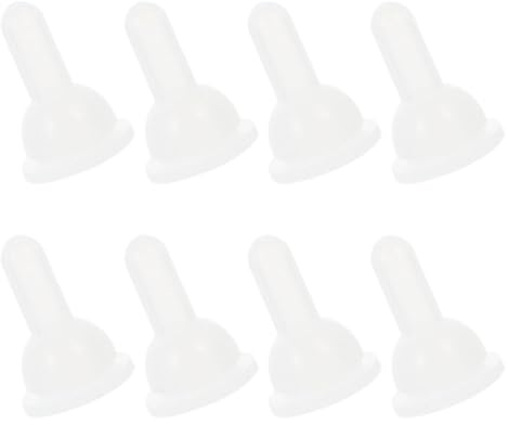 DINHEAROM 8 Tetinas Accesorio Seguro y Cómodo Color Blanco de Silicona para Biberones de Mascotas para Alimentación de Cachorros y Chinchillas