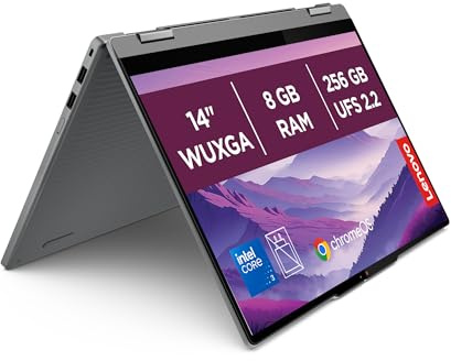 Lenovo Chromebook Plus 2-in-1 Gen10 - Portátil Táctil 14 WUXGA (Intel Core 3 N355, 8GB RAM, 256GB UFS, ChromeOS) QWERTY Gris +1 año de Google AI Pro con Gemini Pro y 5TB de Almacenamiento