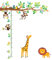 Decowall DW-1402 3 Affen Zweig Baum Höhentabelle Waldtiere Tiere Wandtattoo Wandsticker Wandaufkleber Wanddeko für Wohnzimmer Schlafzimmer Kinderzimmer