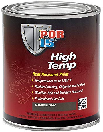 POR-15 High Temperature Paint, High Heat Resistant Paint, Weather and Moisture Resistant, 8 Fluid Ounces, Gray