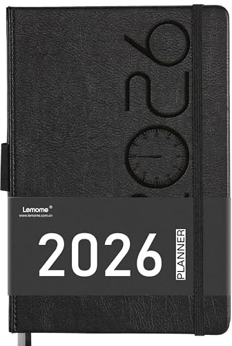 2026-2027 Planner - Planner 2026-2027 with Pen Loop, Jul 2026 - Jun 2027, to Achieve Your Goals & Improve Productivity, Thick Paper, 40 Note Pages, Inner Pocket, 5.75 x 8.25 - Black
