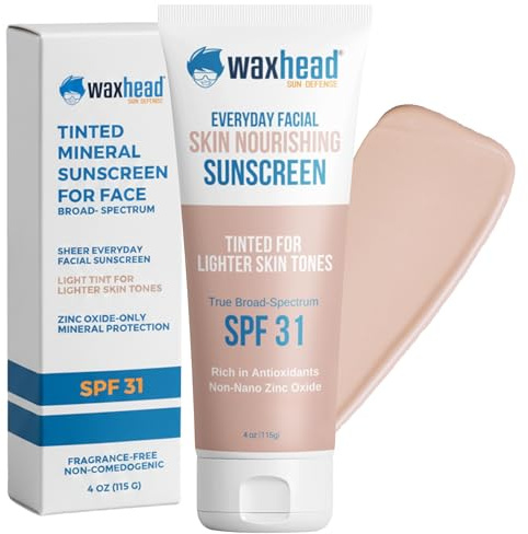 Tinted Mineral Sunscreen for Face SPF 31, Zinc Oxide Sensitive Skin - Light